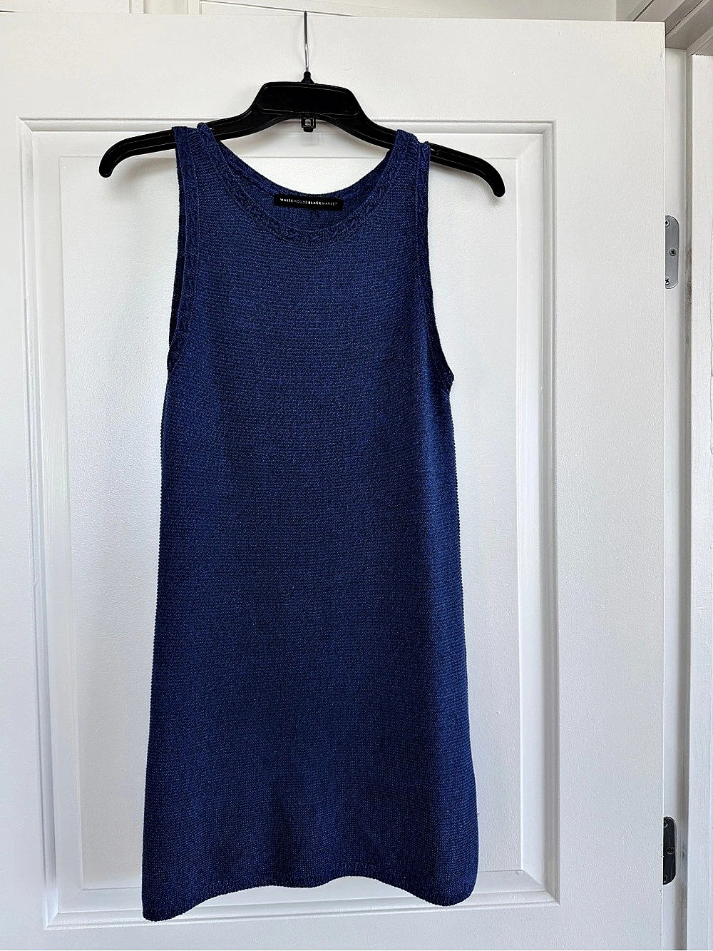 White House Black Market Blue Knit long tank top